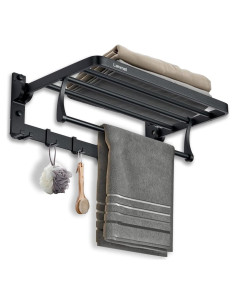 Soporte de Toallas Plegable LANMEL 40.64 cm Negro Mate