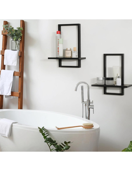 Estantes Flotantes PHOENANCEE enmarcados negros, 2 unidades Estantes Flotantes PHOENANCEE enmarcados negros, 2 unidades