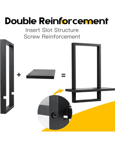 Estantes Flotantes PHOENANCEE enmarcados negros, 2 unidades