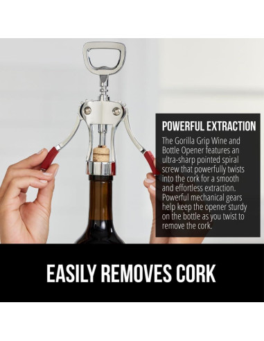 Sacacorchos Ergonómico GORILLA GRIP Rojo Multifuncional