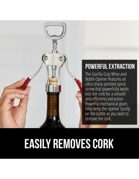 Sacacorchos Ergonómico GORILLA GRIP Rojo Multifuncional Sacacorchos Ergonómico GORILLA GRIP Rojo Multifuncional