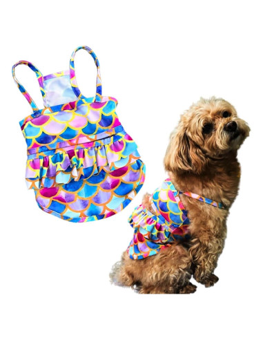Bikini para Perros IMDOUBLEDOU Sirena Pequeño Extra Ropa Verano