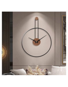 Reloj de Pared Grande YISITEONE 73x55 cm Negro Silencioso
