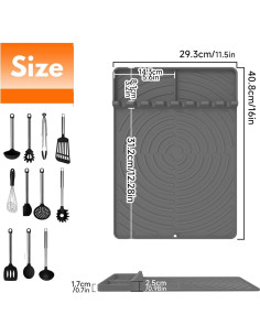 Alfombrilla de Silicona AIKUVA para Parrilla Blackstone 40.6x29.2cm 2