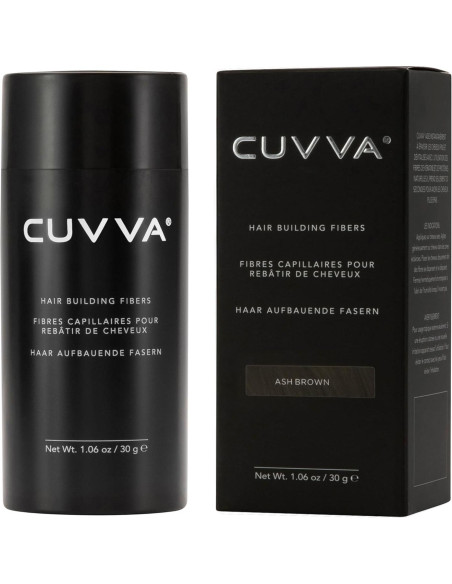 Fibra Capilar CUVVA 30g - Relleno Instantáneo Cabello Fino Marrón Ceniza