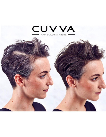 Fibra Capilar CUVVA 30g - Relleno Instantáneo Cabello Fino Marrón Ceniza
