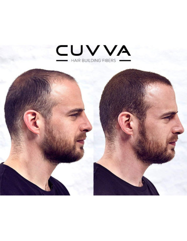 Fibra Capilar CUVVA 30g - Relleno Instantáneo Cabello Fino Marrón Ceniza