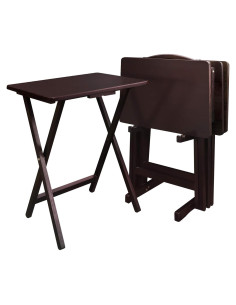 Conjunto de Mesas de Bandeja 5 Piezas Casual Home Espresso
