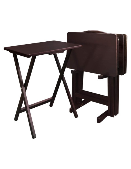 Conjunto de Mesas de Bandeja 5 Piezas Casual Home Espresso