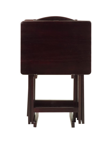 Conjunto de Mesas de Bandeja 5 Piezas Casual Home Espresso