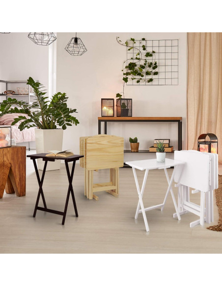 Conjunto de Mesas de Bandeja 5 Piezas Casual Home Espresso