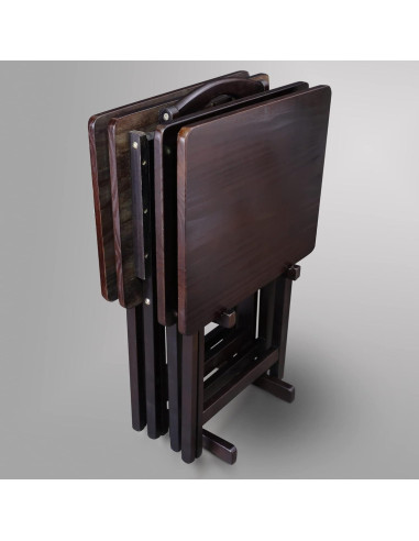 Conjunto de Mesas de Bandeja 5 Piezas Casual Home Espresso