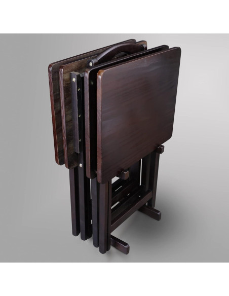 Conjunto de Mesas de Bandeja 5 Piezas Casual Home Espresso