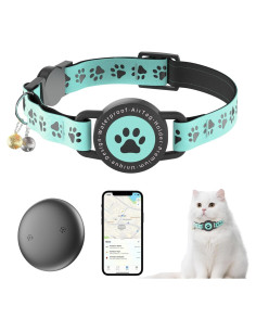 Collar para Gato Zowpet Airtag Impermeable Ajustable Azul