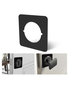 Placa de Cubierta de Cerrojo Rose-cha 2 Pcs Acero 8.9x8.9 cm