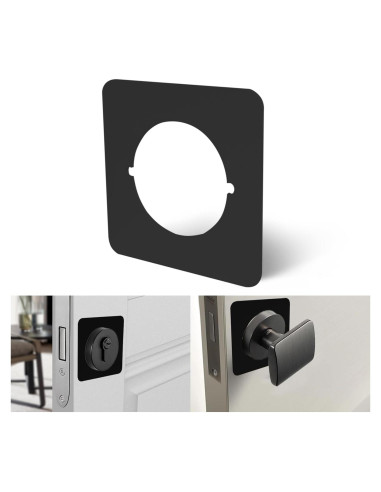 Placa de Cubierta de Cerrojo Rose-cha 2 Pcs Acero 8.9x8.9 cm