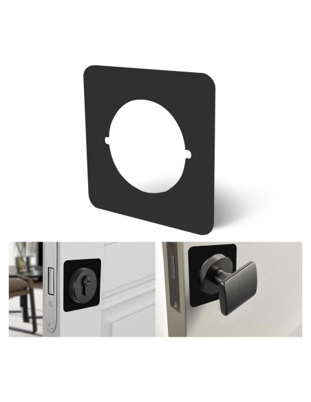 Placa de Cubierta de Cerrojo Rose-cha 2 Pcs Acero 8.9x8.9 cm