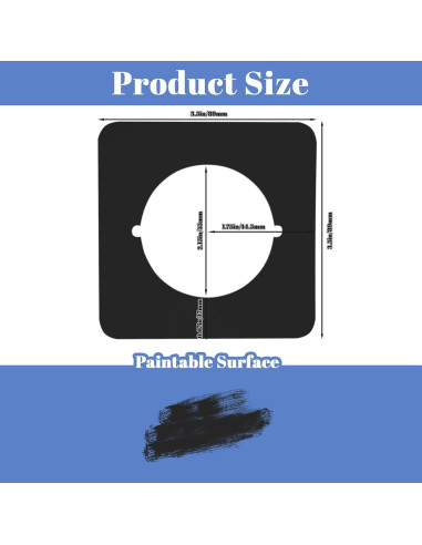 Placa de Cubierta de Cerrojo Rose-cha 2 Pcs Acero 8.9x8.9 cm