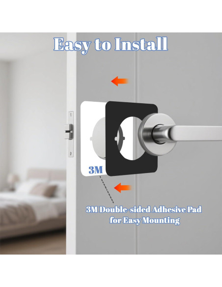 Placa de Cubierta de Cerrojo Rose-cha 2 Pcs Acero 8.9x8.9 cm