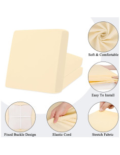 HEBE Funda de Cojines de Patio Impermeable Juego de 12 Beige 2