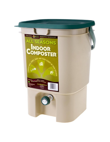 Cubeta de Compostaje Interior KTP 5L Beige con Grifo y Colador