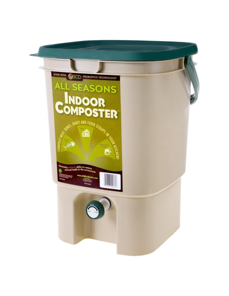 Cubeta de Compostaje Interior KTP 5L Beige con Grifo y Colador