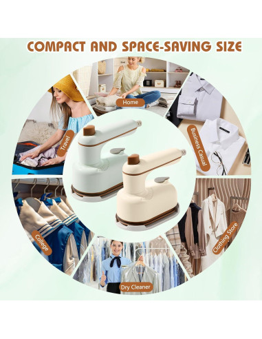 Plancha de Vapor Portátil Saker 2-en-1 Verde, 50ml