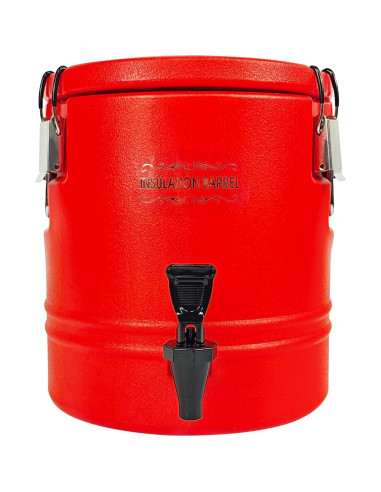 Dispensador de Bebidas Aislado Finopro 12L Acero Inoxidable Rojo