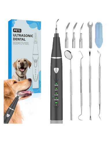Kit de Limpieza Dental Ultrasónico para Perros Psytpusa - 9 Piezas