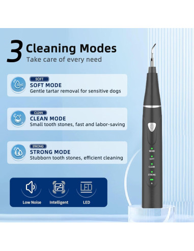 Kit de Limpieza Dental Ultrasónico para Perros Psytpusa - 9 Piezas