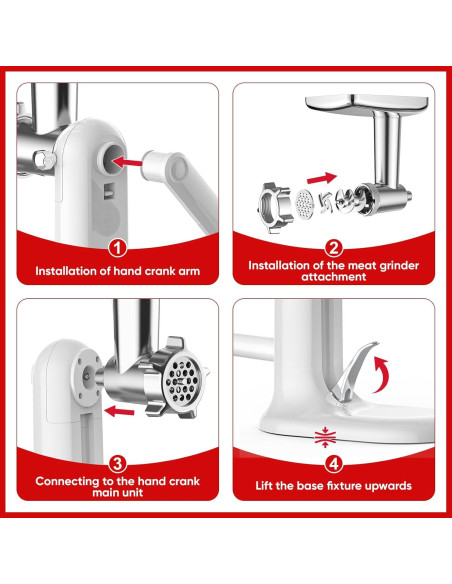Picadora de Carne Manual COFUN 1705-HA con Embutidora y 4 Placas