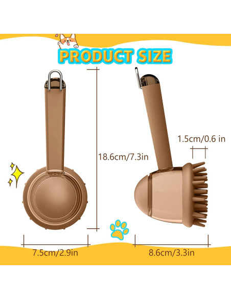 Cepillo de Baño para Mascotas - Dispensador de Champú Marrón