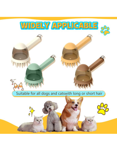 Cepillo de Baño para Mascotas - Dispensador de Champú Marrón