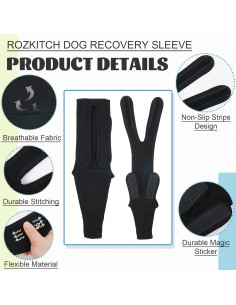 Manga de Recuperación para Perros ROZKITCH Negra XXS 2