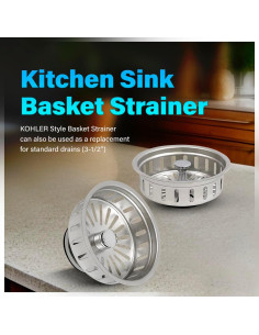 Filtro de Canasta de Acero Inoxidable Highcraft 97353 para Fregadero 2