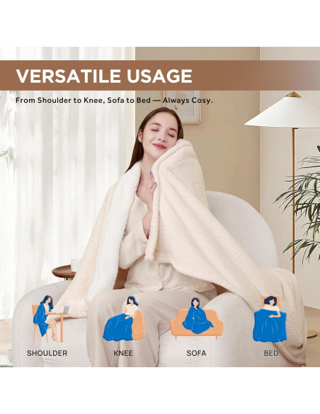 Manta Térmica Eléctrica Westinghouse Beige 50x60" 6 Niveles Calor