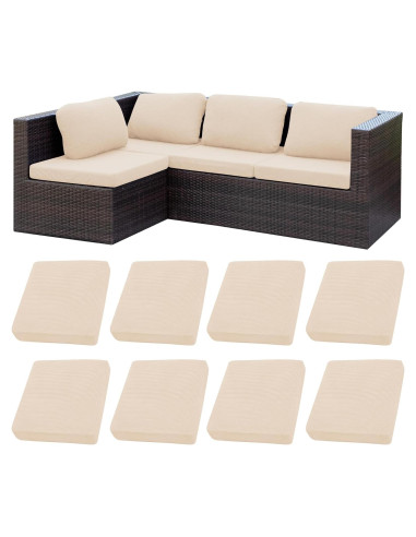 8 Fundas de Cojines de Patio Elásticas BIETYONE Beige 68 cm