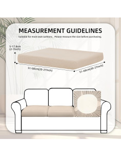 8 Fundas de Cojines de Patio Elásticas BIETYONE Beige 68 cm 2