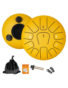 Tambor de Lengua de Acero Miwayer 15 cm 11 Notas Dorado