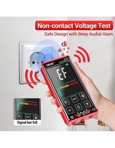 Multímetro Digital ANENG 621A Táctil 9999 Cuentas Recargable