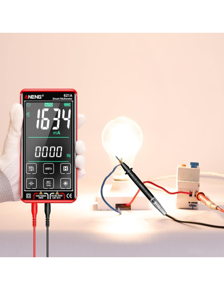 Multímetro Digital ANENG 621A Táctil 9999 Cuentas Recargable