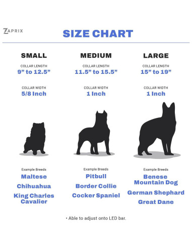 Collar LED para Perros ZAPRIX - Impermeable y Recargable USB-C