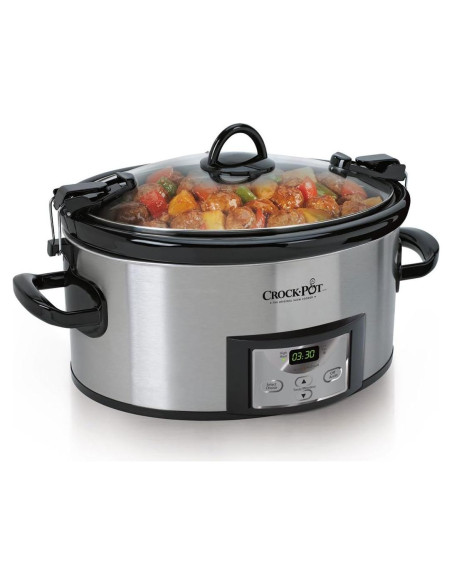 Crock-Pot Cocinero Lento 6 Cuartos Acero Inoxidable Programable Crock-Pot Cocinero Lento 6 Cuartos Acero Inoxidable Programable
