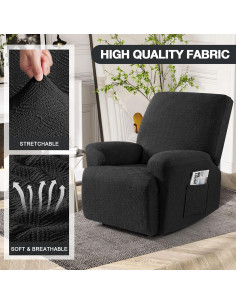 Funda de Silla de Reclinador Timeles Unipersonal Negra 2