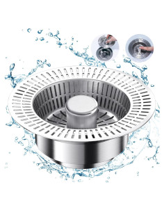 Filtro de Drenaje de Fregadero AAEJE 3 en 1 Acero Inoxidable