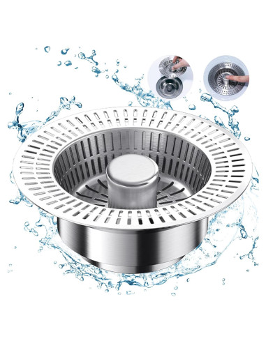 Filtro de Drenaje de Fregadero AAEJE 3 en 1 Acero Inoxidable