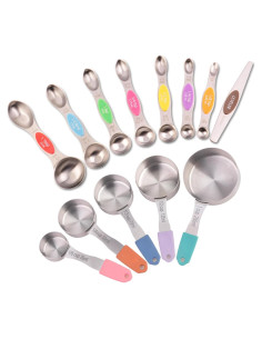 Juego de Tazas y Cucharas Medidoras Magnéticas EDELIN 5+7 Piezas