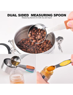 Juego de Tazas y Cucharas Medidoras Magnéticas EDELIN 5+7 Piezas 2