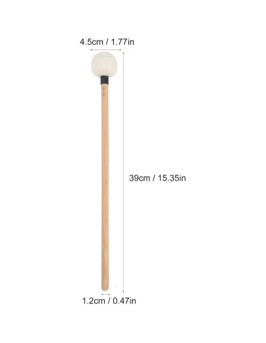 Baquetas de Tímpano WALFRONT 2 Pcs Mallets Fieltro Arce 45mm