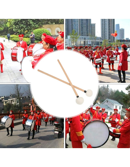 Baquetas de Tímpano WALFRONT 2 Pcs Mallets Fieltro Arce 45mm